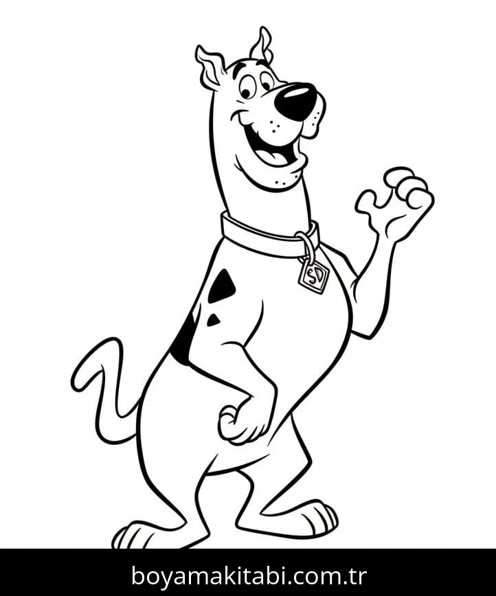 Scooby Doo boyama sayfası – kolay boyama, eğitici aktivite