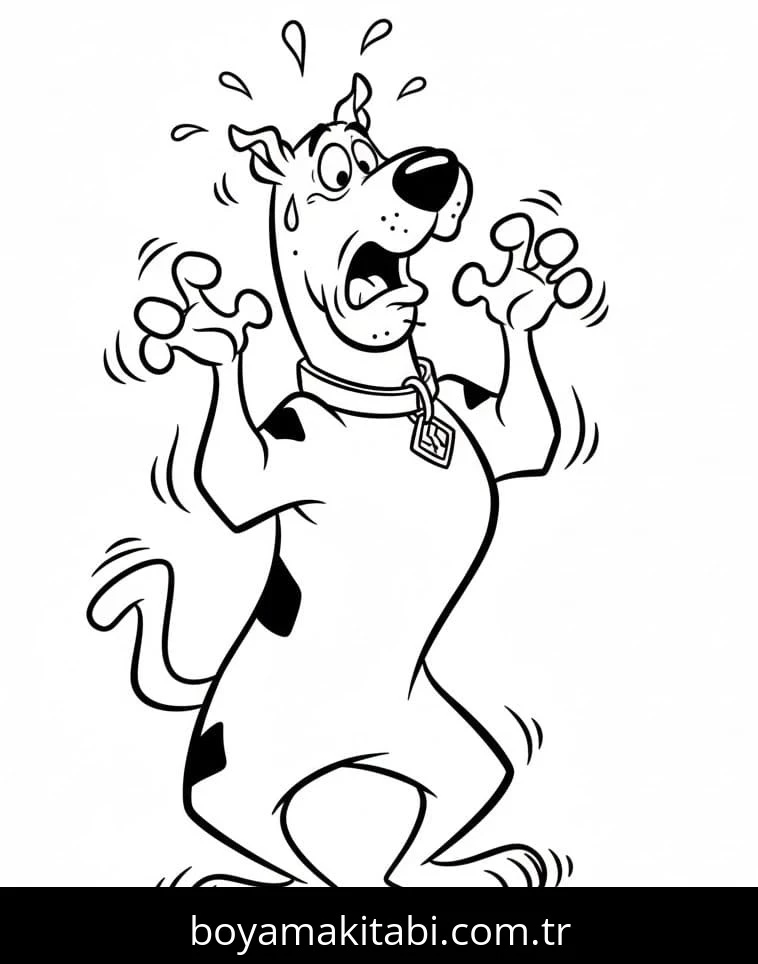 Scooby Doo boyama sayfası – eğlenceli etkinlik, el becerilerini geliştirir