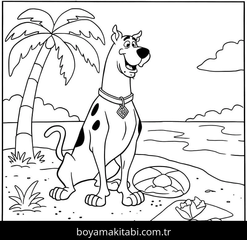 Scooby Doo boyama sayfası – sanatsal çalışma, çocuklar için