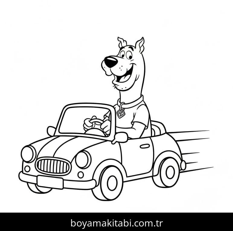 Scooby Doo boyama sayfası – yaratıcılığı geliştirir, keyifli zaman
