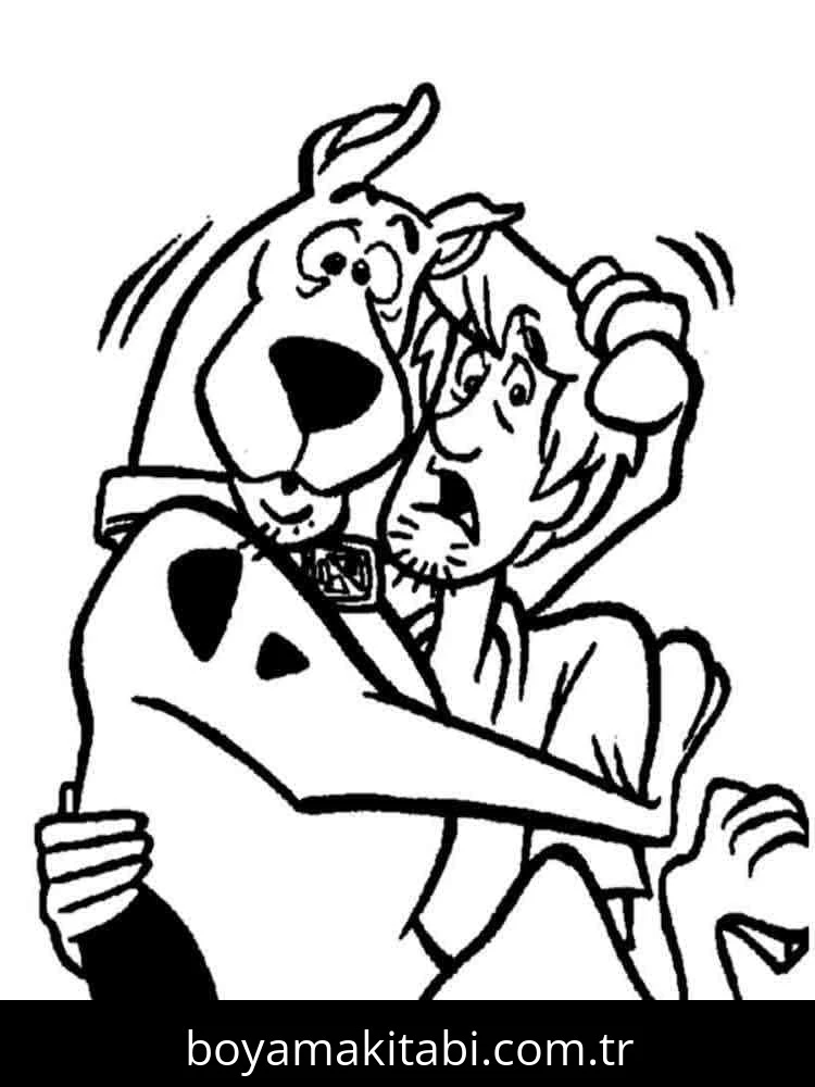 Scooby Doo boyama sayfası – keyifli zaman, renkli çizimler