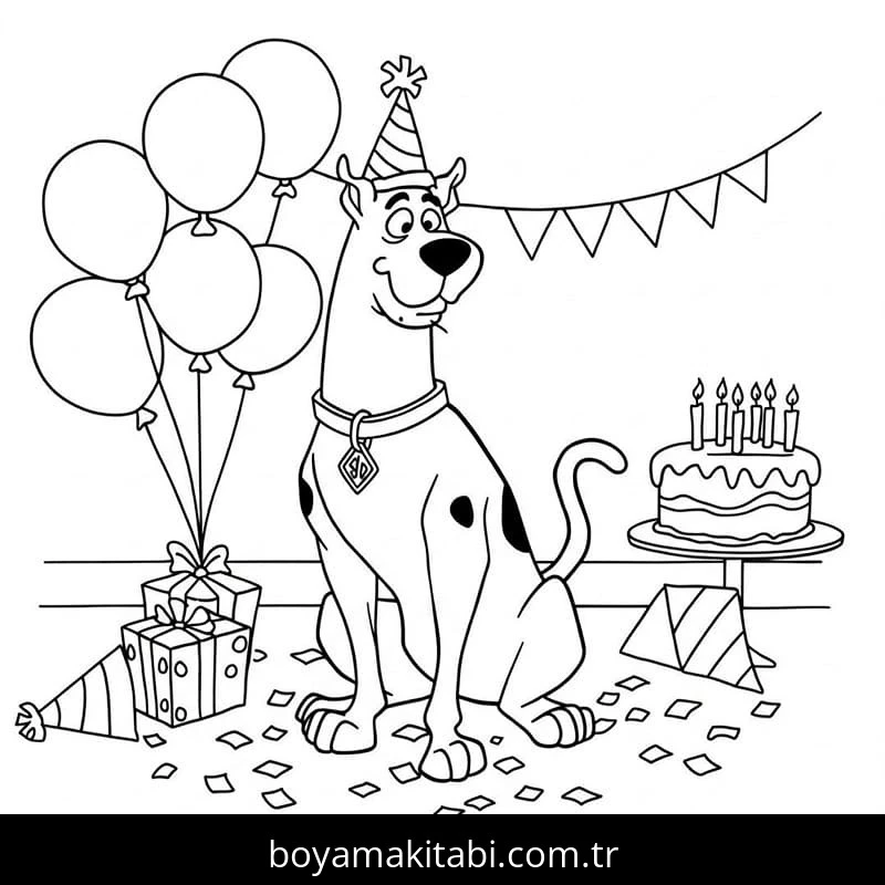 Scooby Doo boyama sayfası – sanatsal çalışma, çocuklar için