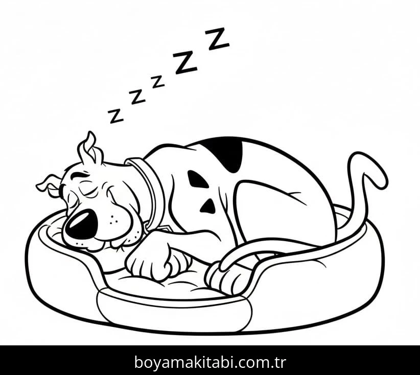 Scooby Doo boyama sayfası – basit çizim, kolay boyama