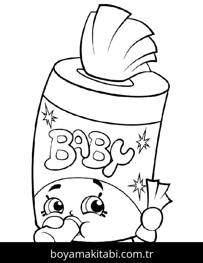 Shopkins boyama sayfası – basit çizim, kolay boyama