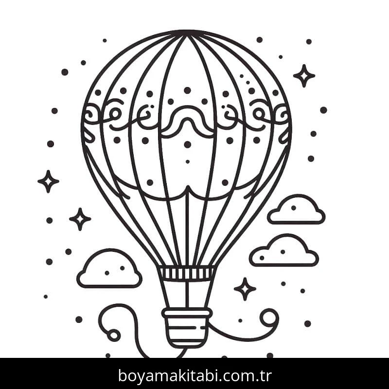 Sıcak Hava Balonu boyama sayfası #48 – boyama etkinliği, çocuk aktivitesi