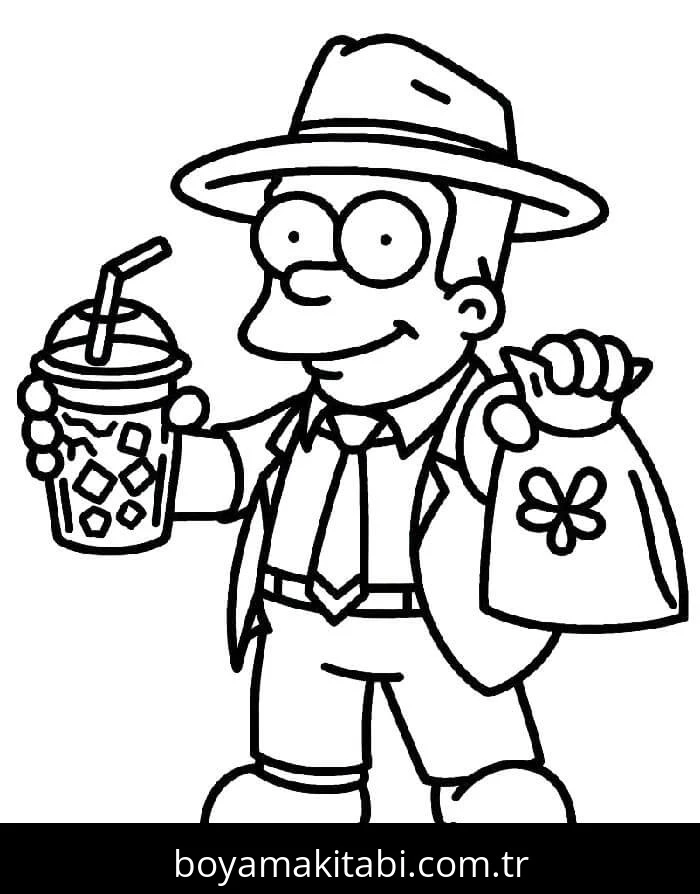 Simpsonlar boyama sayfası – evde etkinlik, ücretsiz yazdır