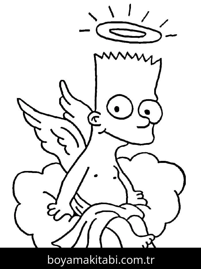 Simpsonlar boyama sayfası – basit çizim, kolay boyama