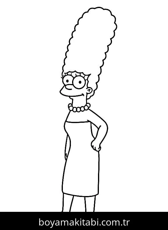 Simpsonlar boyama sayfası – PDF indir, sevimli karakter