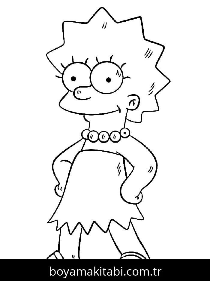 Simpsonlar boyama sayfası – çocuklar için, çizgi film temalı