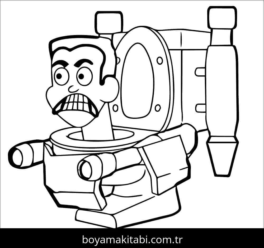 Skibidi Toilet boyama sayfası – kolay boyama, eğitici aktivite