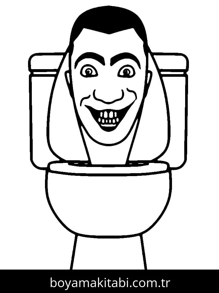 Skibidi Toilet boyama sayfası – okul öncesi, evde etkinlik
