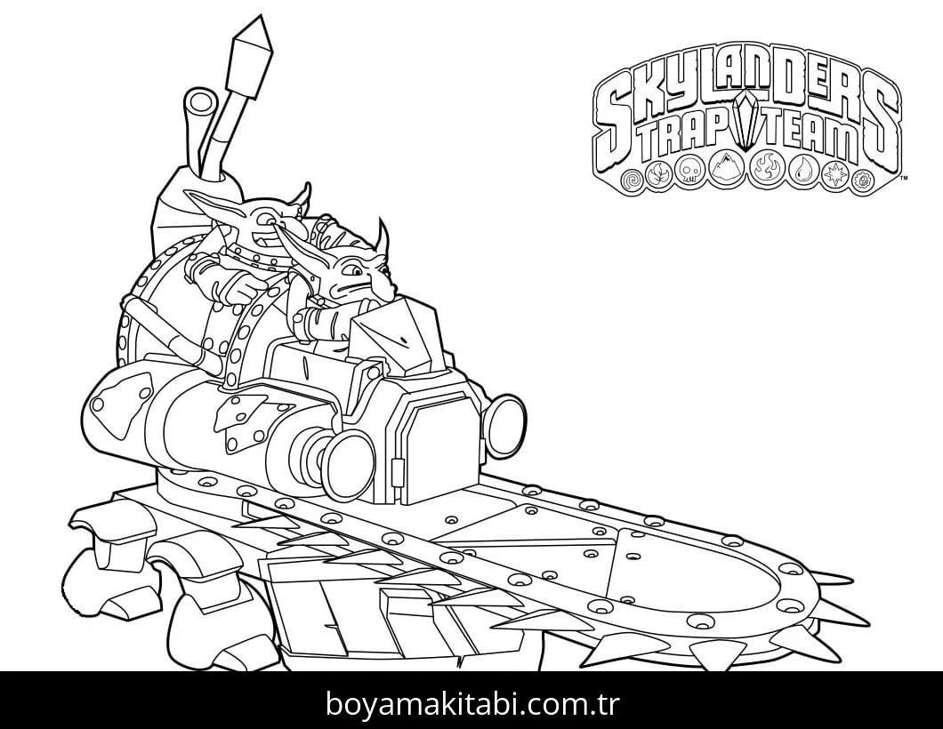 Skylanders boyama sayfası – renkli çizimler, okul öncesi
