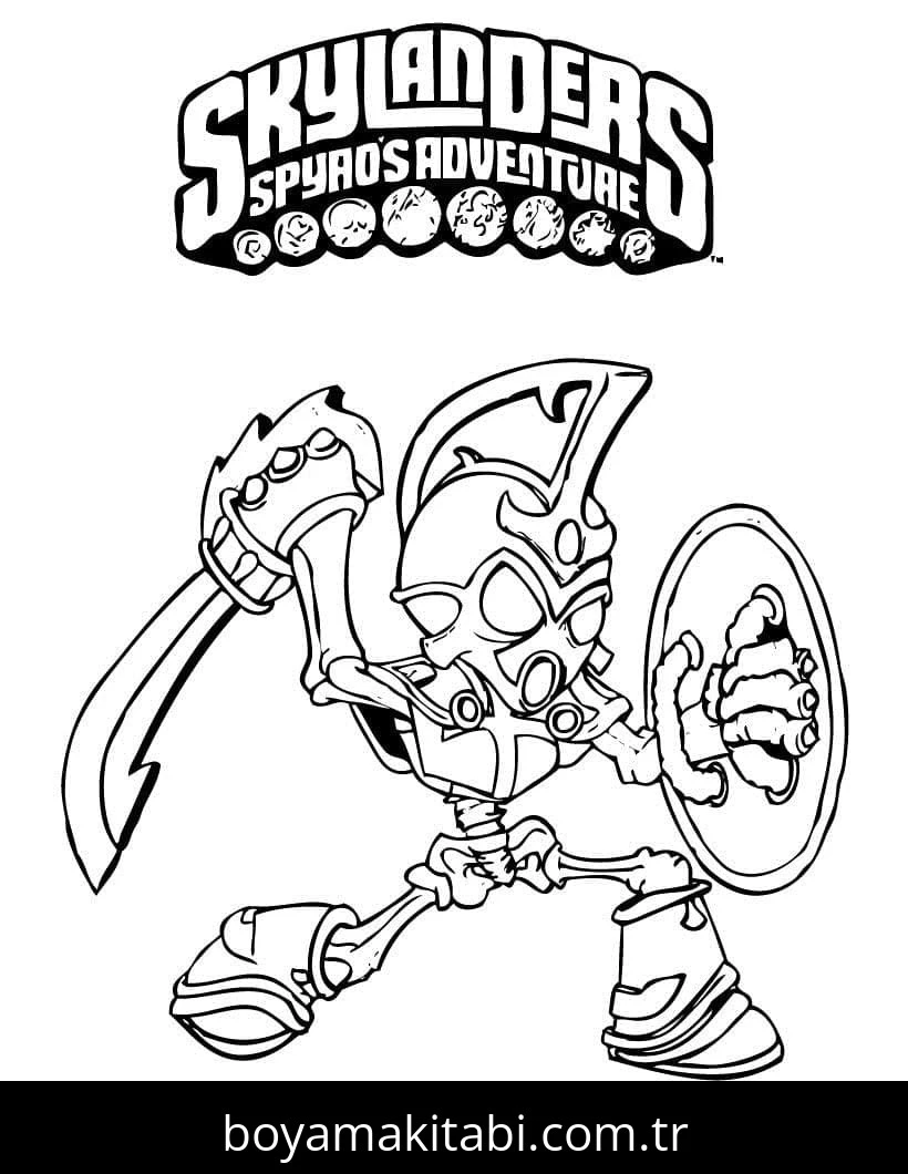 Skylanders boyama sayfası – sevimli karakter, sanatsal çalışma