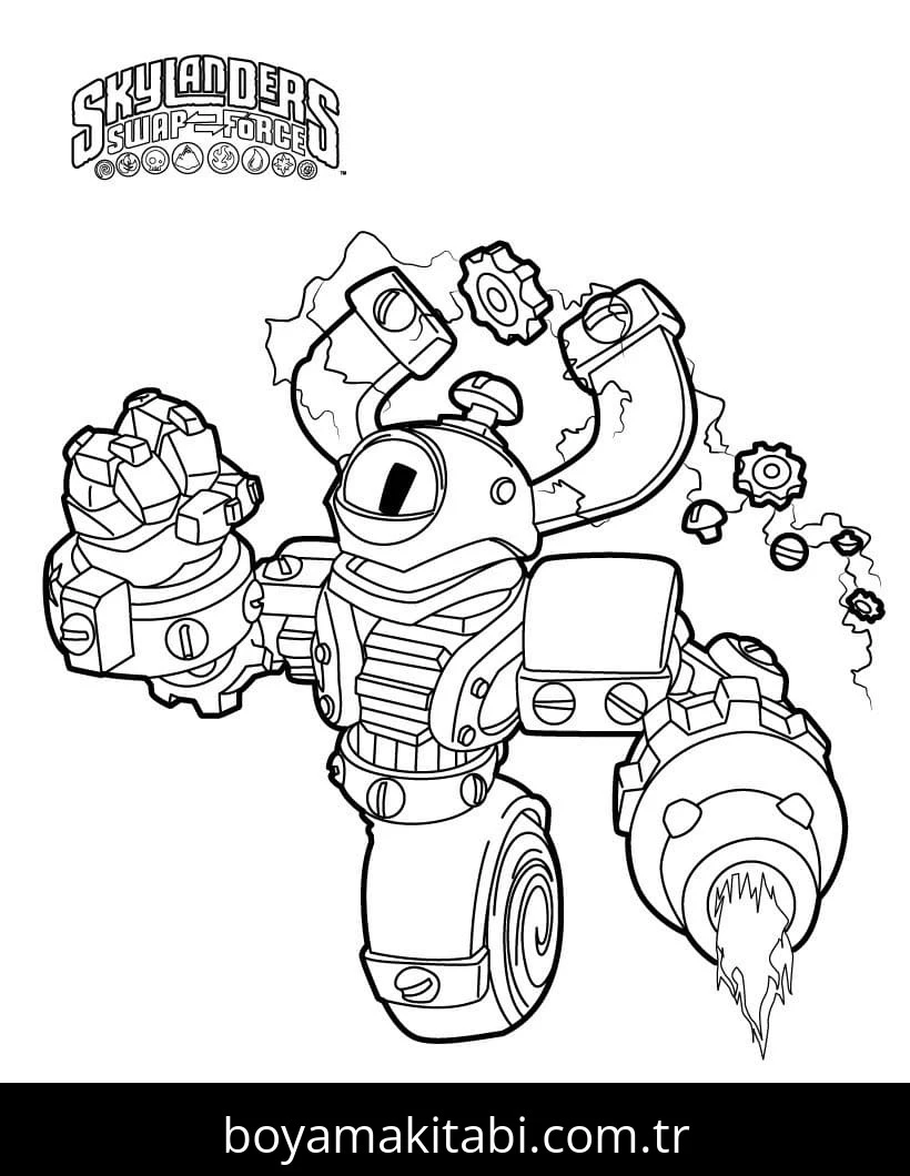Skylanders boyama sayfası – renkli çizimler, okul öncesi