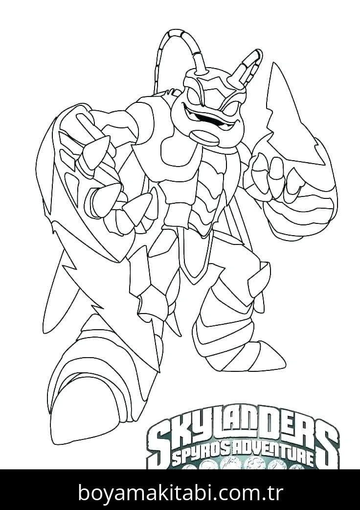 Skylanders boyama sayfası – PDF indir, sevimli karakter