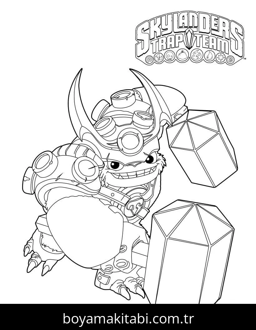 Skylanders boyama sayfası – kolay boyama, eğitici aktivite