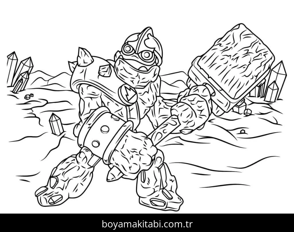 Skylanders boyama sayfası – el becerilerini geliştirir, boyama çalışması