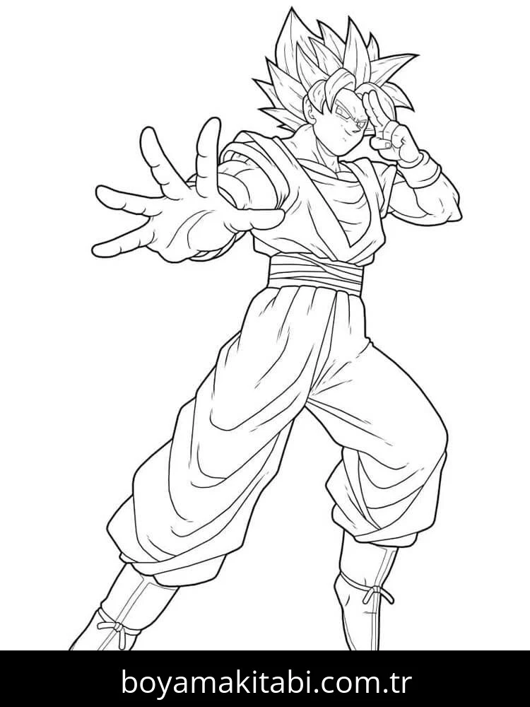 Son Goku boyama sayfası – PDF indir, sevimli karakter