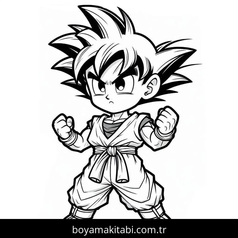 Son Goku boyama sayfası – yaratıcılığı geliştirir, keyifli zaman