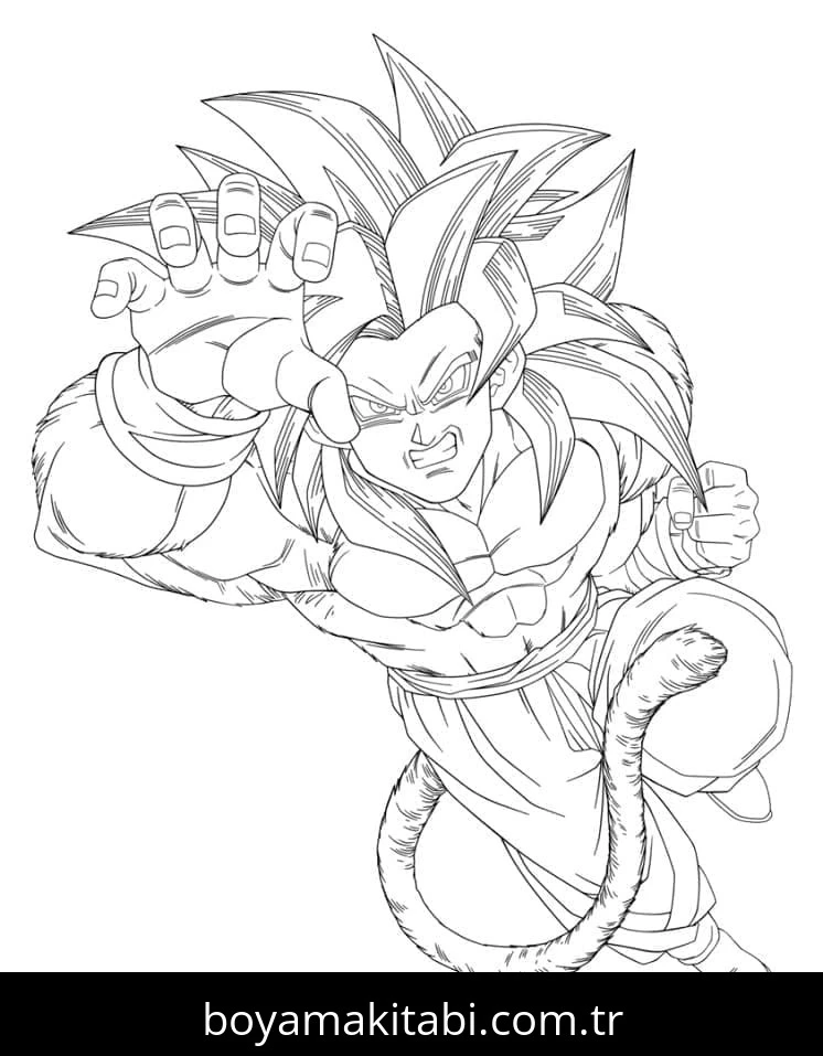 Son Goku boyama sayfası – eğitici aktivite, yaratıcılık