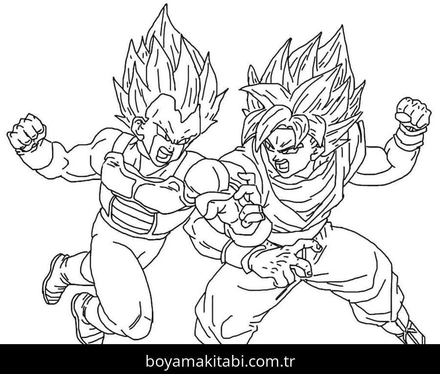 Son Goku boyama sayfası – evde etkinlik, ücretsiz yazdır