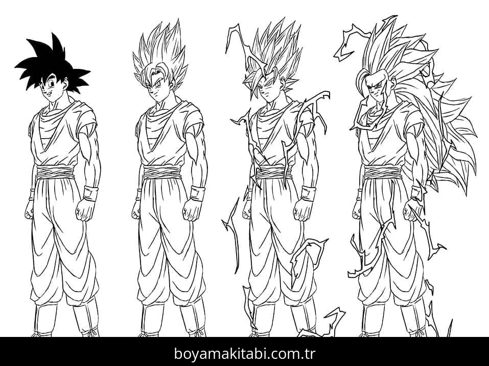 Son Goku boyama sayfası – PDF indir, sevimli karakter