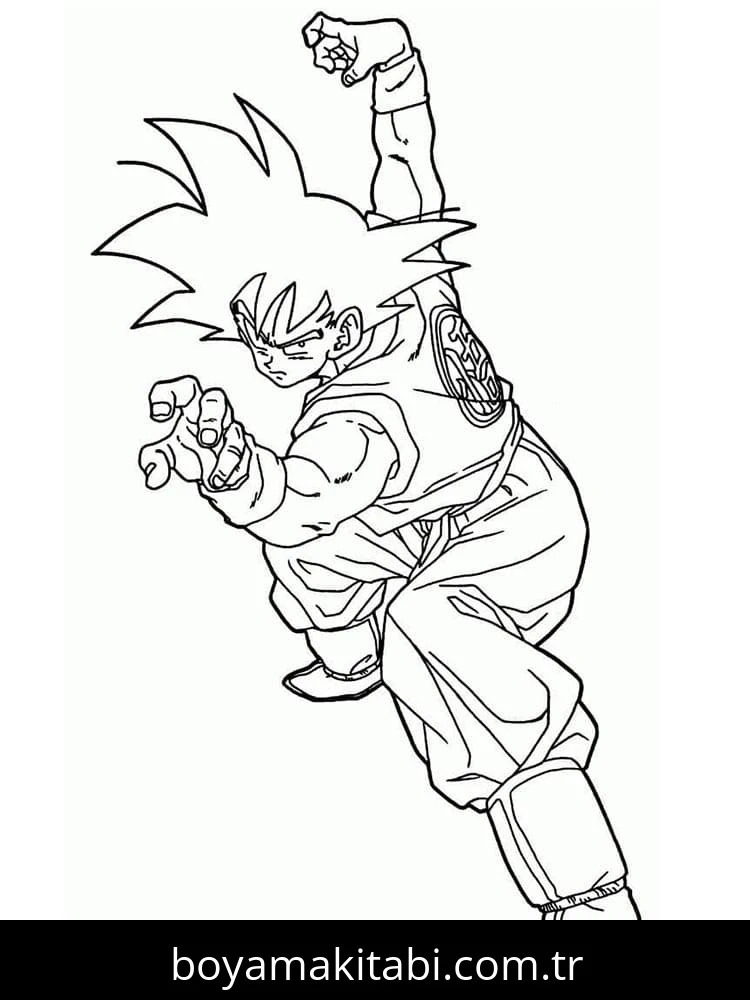 Son Goku boyama sayfası – boyama etkinliği, çocuk aktivitesi