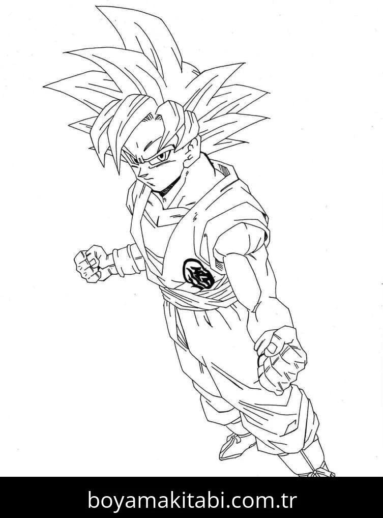 Son Goku boyama sayfası – sanatsal çalışma, çocuklar için