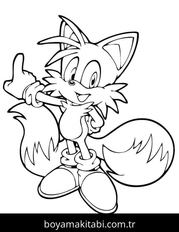 Sonic boyama sayfası – PDF indir, sevimli karakter