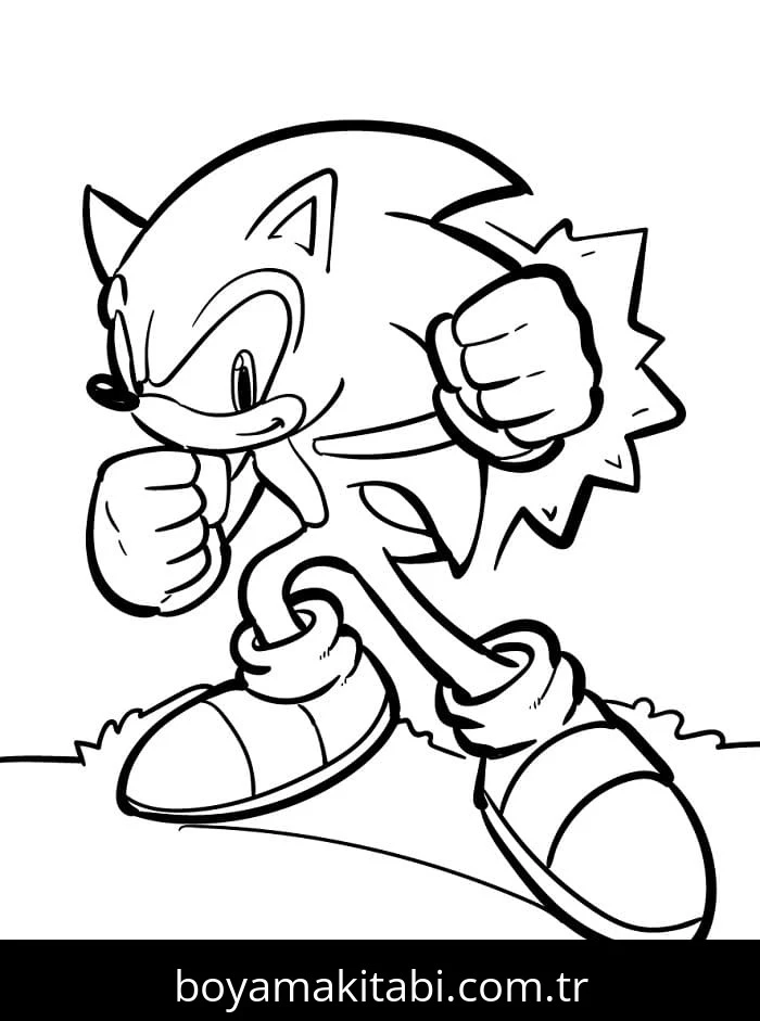 Sonic boyama sayfası – çocuklar için, çizgi film temalı