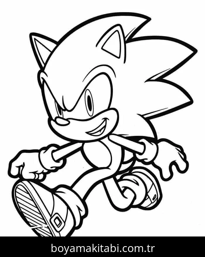 Sonic boyama sayfası – kolay boyama, eğitici aktivite