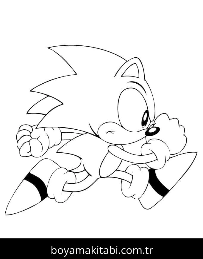 Sonic boyama sayfası – eğlenceli etkinlik, el becerilerini geliştirir