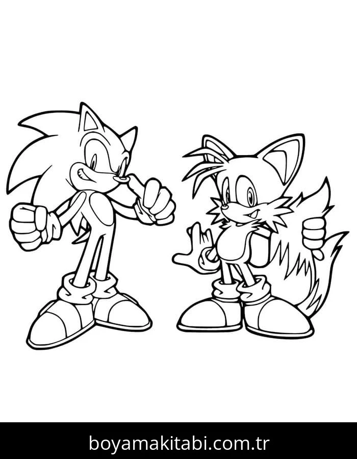 Sonic boyama sayfası – el becerilerini geliştirir, boyama çalışması