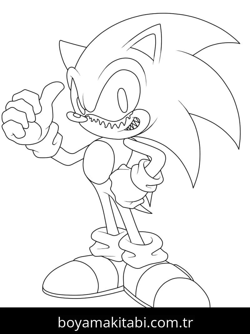 Sonic Exe boyama sayfası – keyifli zaman, renkli çizimler