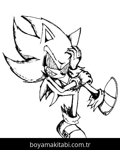 Sonic Exe boyama sayfası – boyama çalışması, yaratıcılığı geliştirir