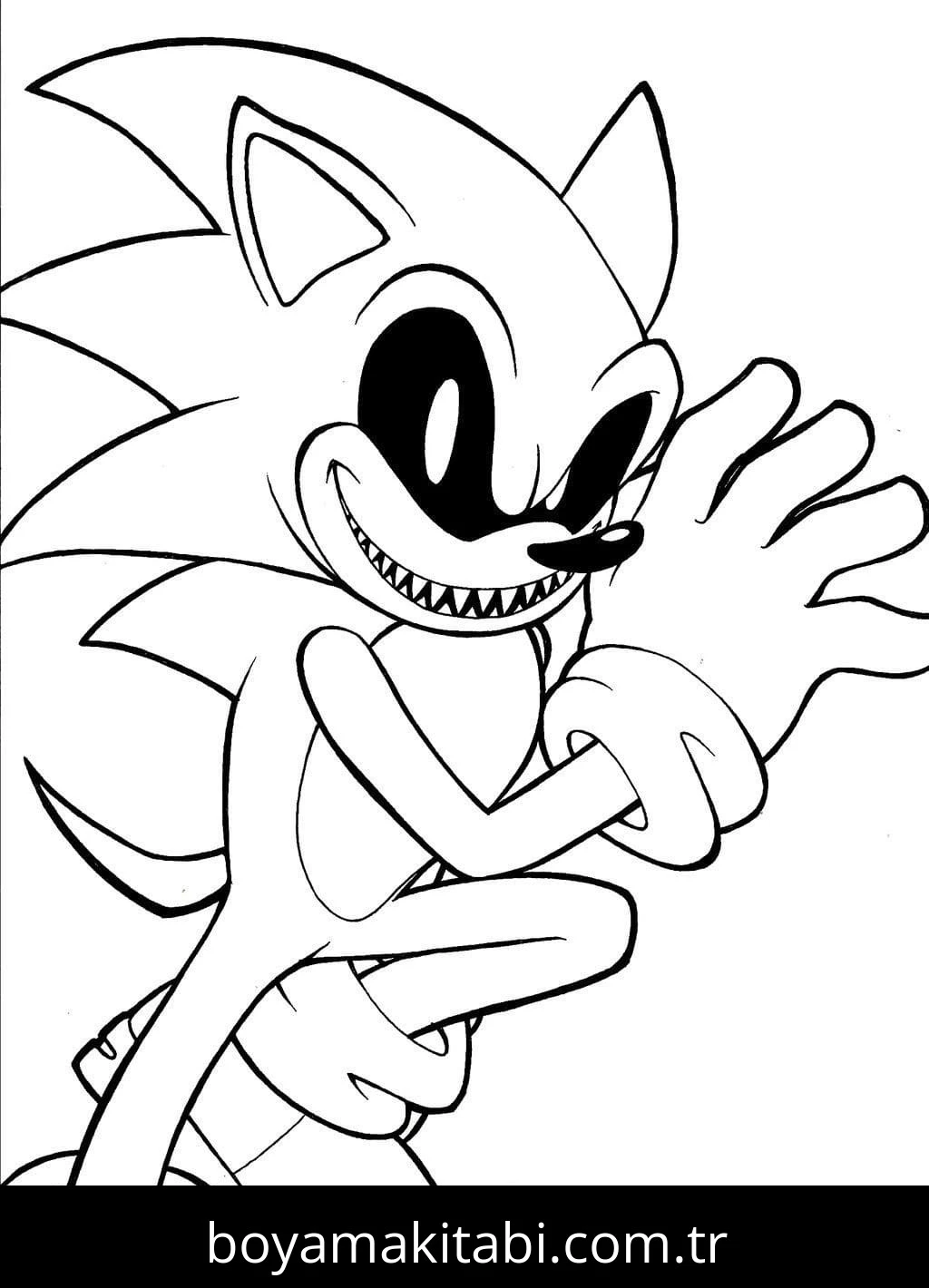 Sonic Exe boyama sayfası – renkli çizimler, okul öncesi