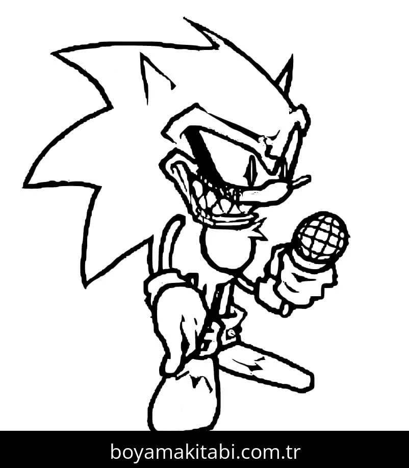 Sonic Exe boyama sayfası – PDF indir, sevimli karakter