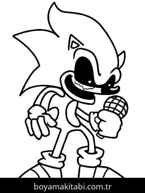 Sonic Exe boyama sayfası – çocuklar için, çizgi film temalı