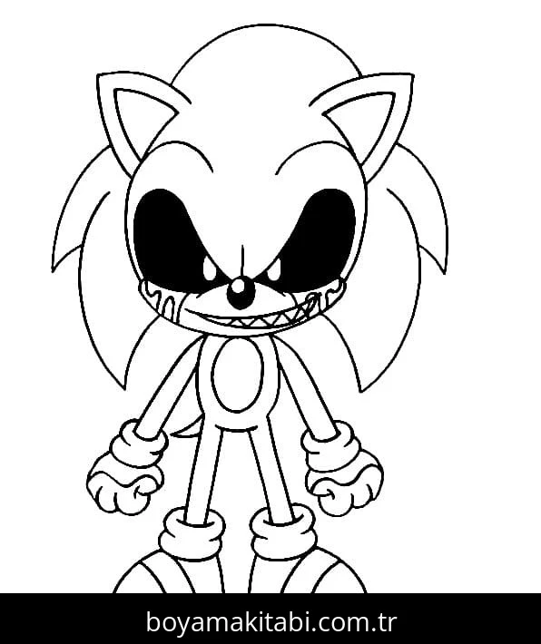 Sonic Exe boyama sayfası – yaratıcılığı geliştirir, keyifli zaman
