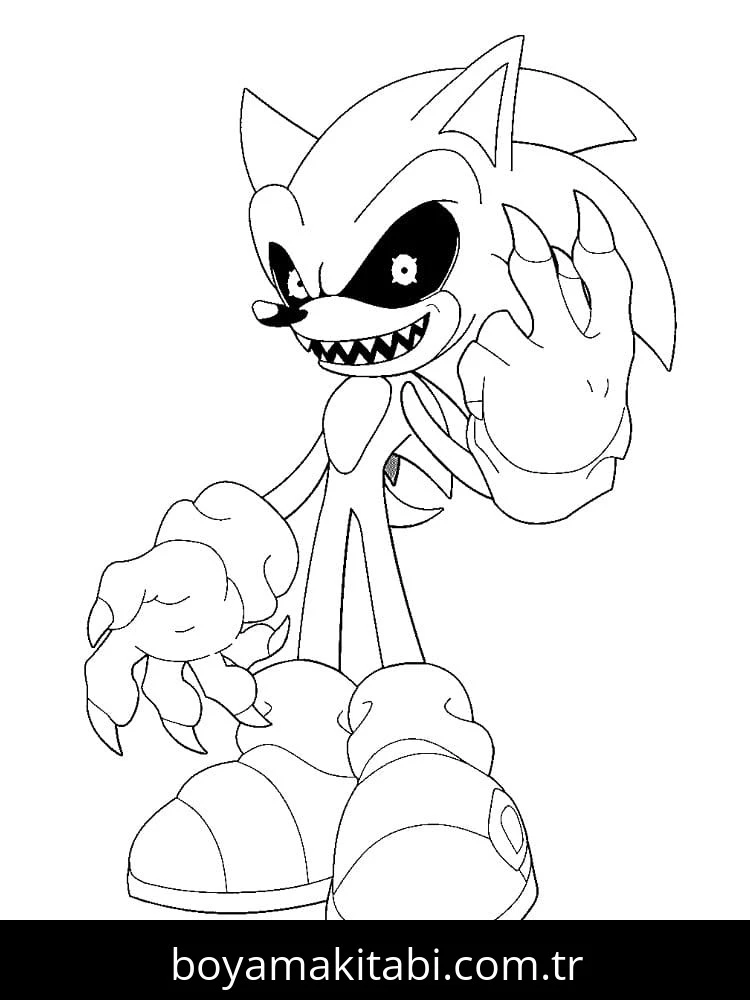 Sonic Exe boyama sayfası – evde etkinlik, ücretsiz yazdır