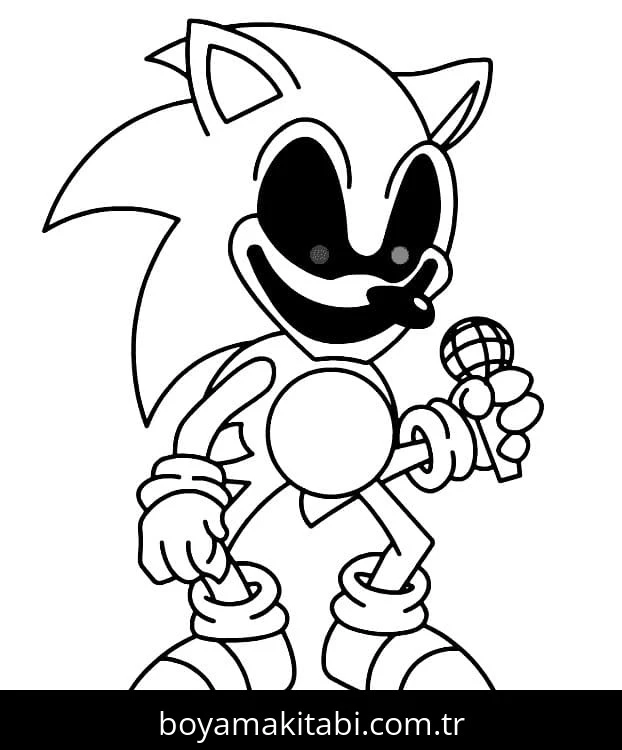 Sonic Exe boyama sayfası – basit çizim, kolay boyama