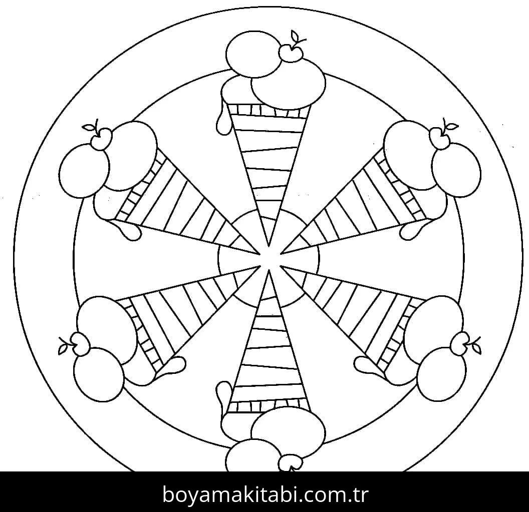 Soyut boyama sayfası – çizgi film temalı, basit çizim