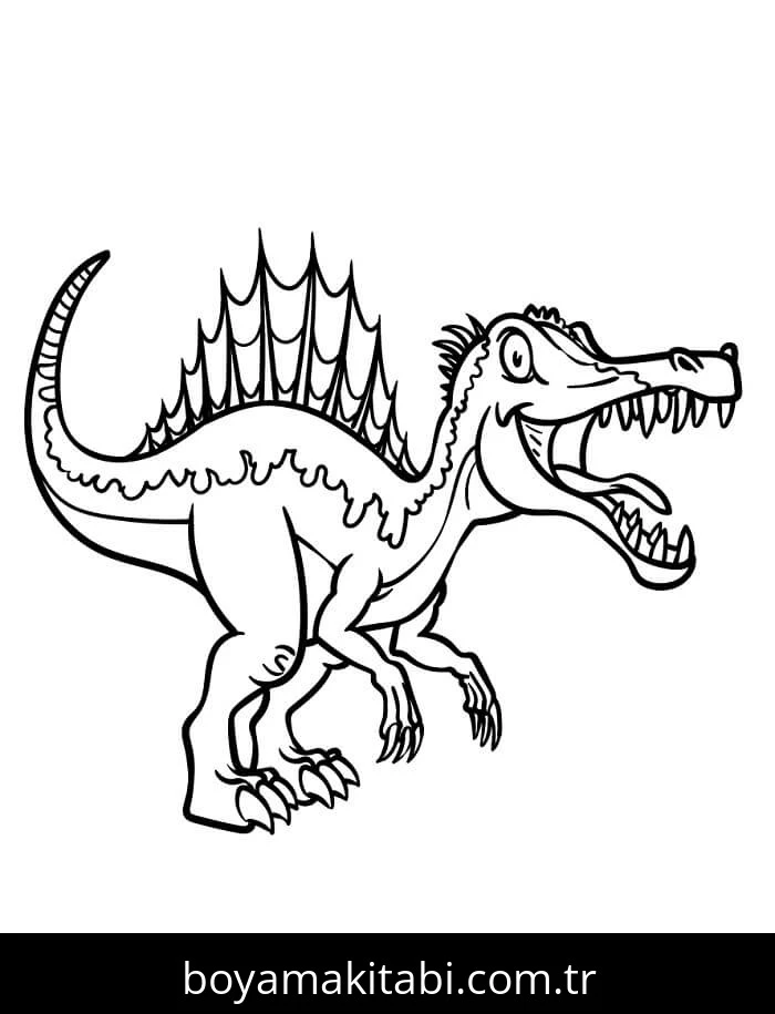 Spinosaurus boyama sayfası – çocuklar için, çizgi film temalı