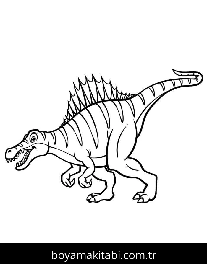 Spinosaurus boyama sayfası – çizgi film temalı, basit çizim