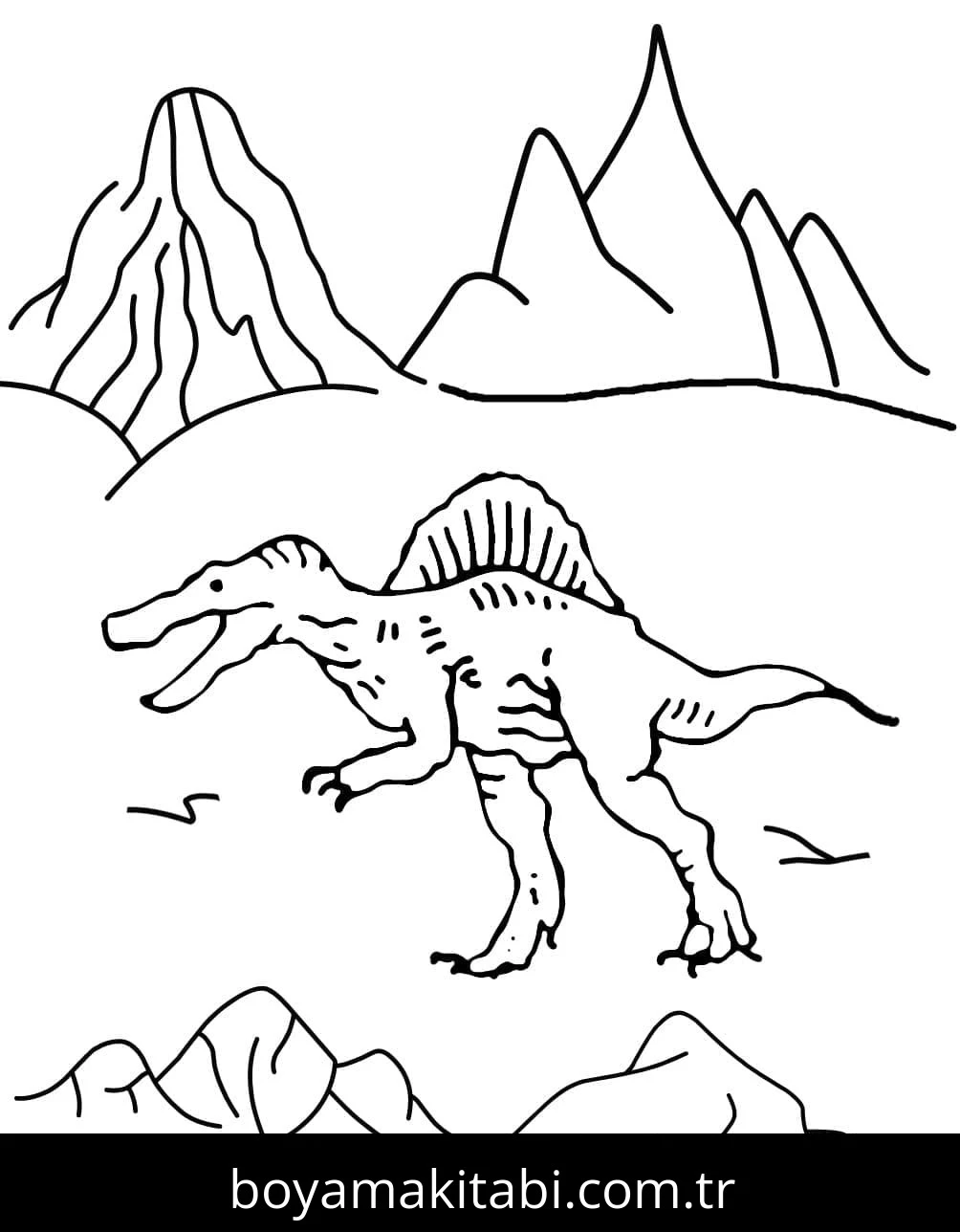 Spinosaurus boyama sayfası – eğitici aktivite, yaratıcılık