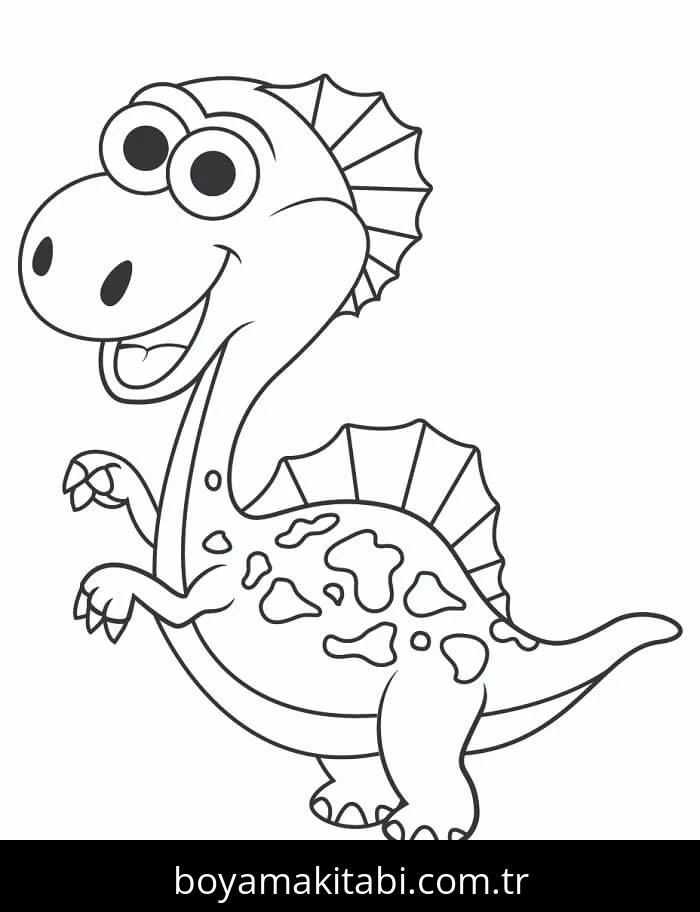 Spinosaurus boyama sayfası – el becerilerini geliştirir, boyama çalışması