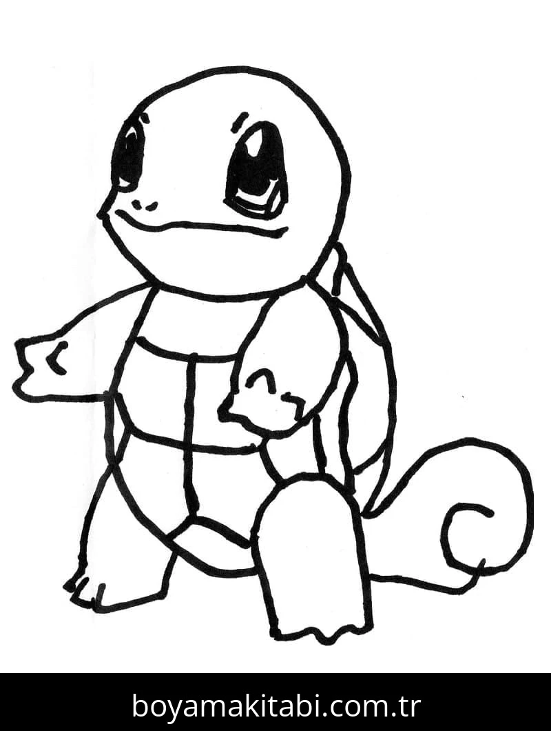 Squirtle boyama sayfası – eğitici aktivite, yaratıcılık