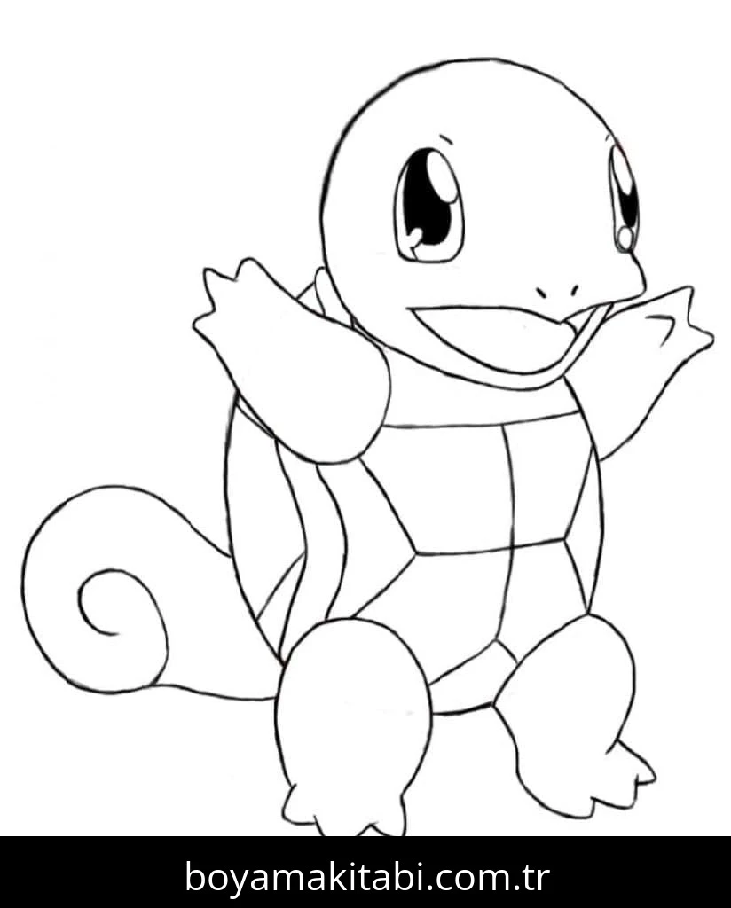 Squirtle boyama sayfası – okul öncesi, evde etkinlik