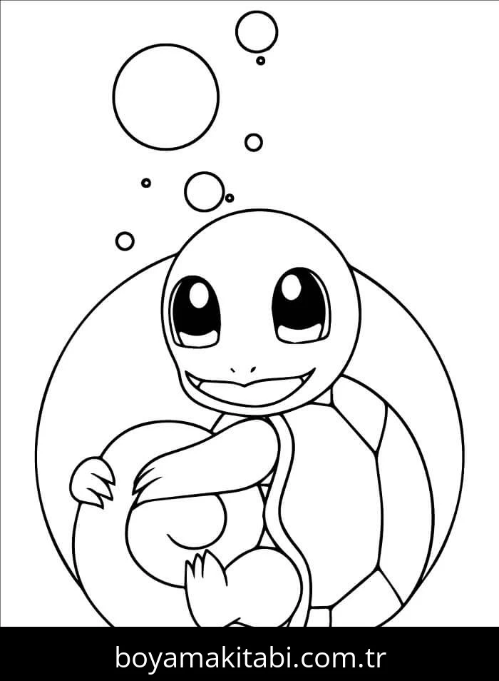 Squirtle boyama sayfası – eğitici aktivite, yaratıcılık