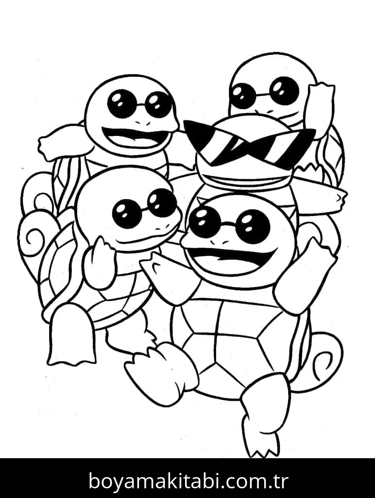 Squirtle boyama sayfası – keyifli zaman, renkli çizimler